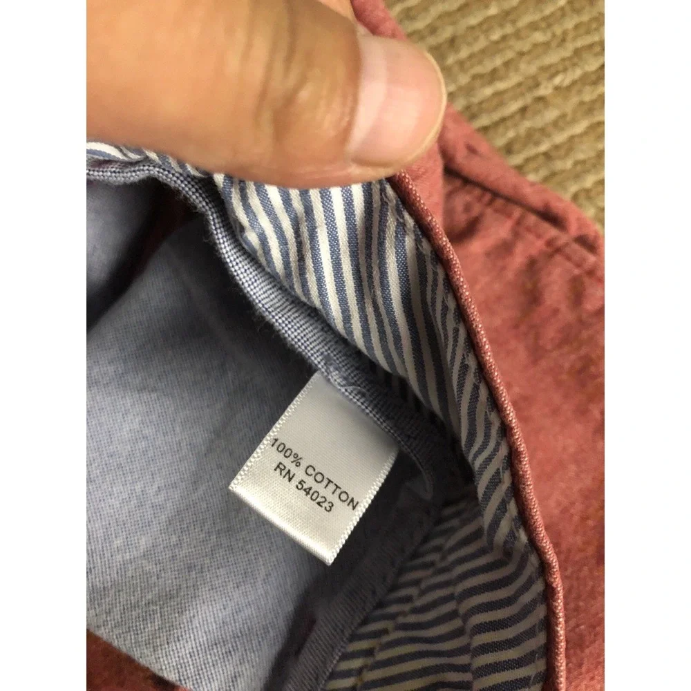 Banana Republic Men Shorts Size 33‎ Pink Flat Front Chino Shorts Cotton